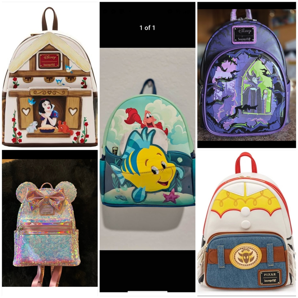 Loungefly Disney Ariel and Flounder Backpack - Blue and Red